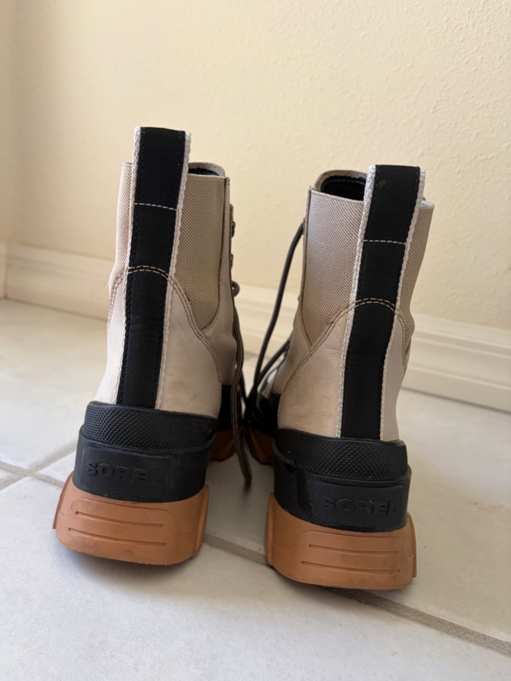 Sorel Brex Waterproof Leather Chunky Lace-Up Tan Boot - Picture 3 of 6